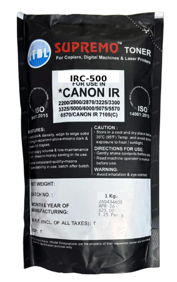 ITDL IRC500 H Toner Powder (1 KG) For Canon Image Runner IR3300 / IR2200 / IR5000 / IR6000 / IR2525