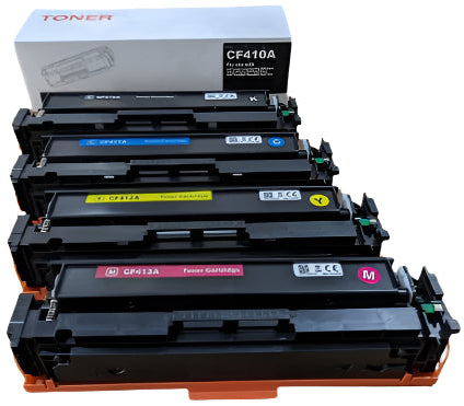 CF410 - CF411 - CF412 - CF413 Toner Cartridges For HP Color LaserJet Pro M452dw / M377dw / M477 / MF735cdw (Set) New Imort